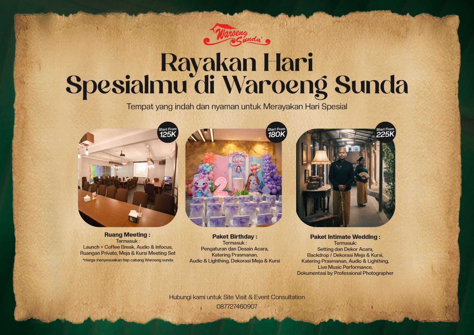 Paket Private Event Waroeng Sunda, Mulai 125K All In